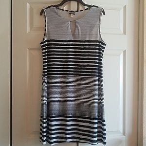Black and white striped dress